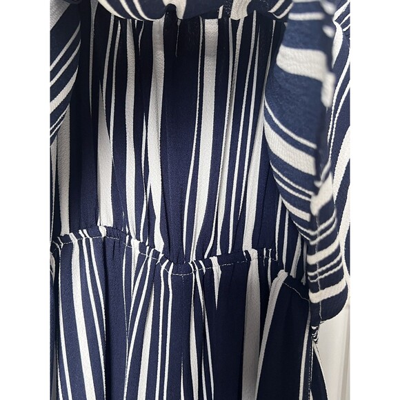 Jumpsuit Womens S Navy White Stripe Elastic Waist Easy Flattering Fit & Care - Picture 9 of 15